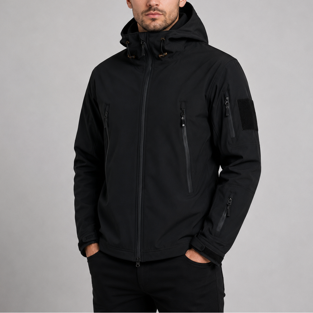 HOODED SOFTSHELL COAT FOR MEN