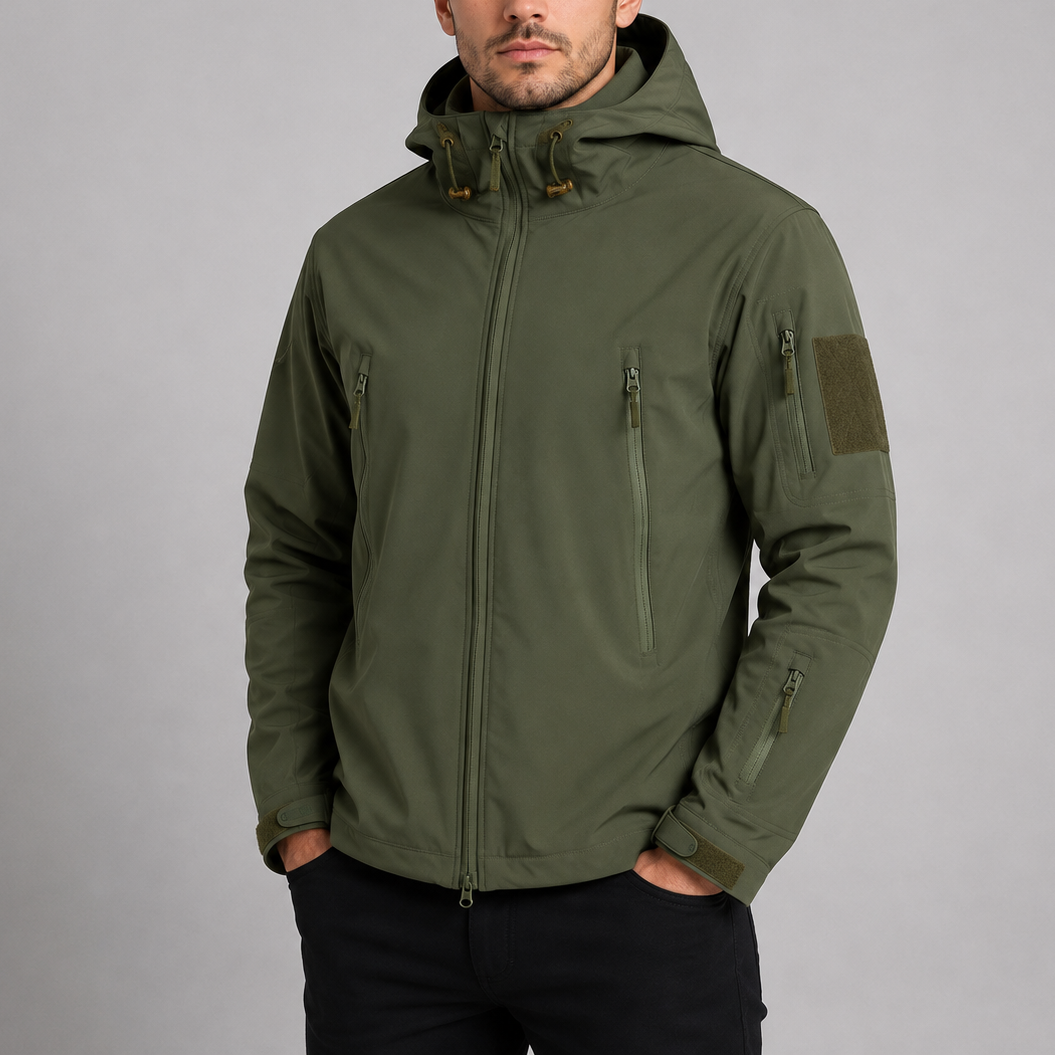 HOODED SOFTSHELL COAT FOR MEN