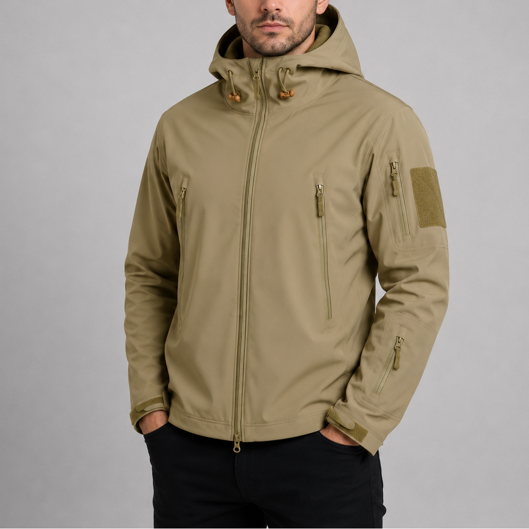 HOODED SOFTSHELL COAT FOR MEN