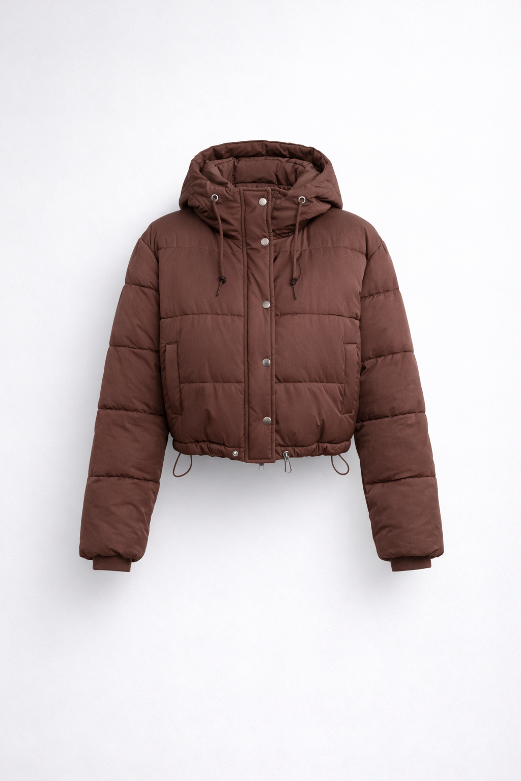 CROPPED HOODED PUFFER JACKET FOR WOMEN