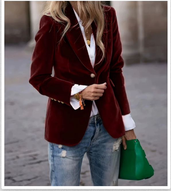 TEXTURED BUTTON BLAZER FOR WOMEN