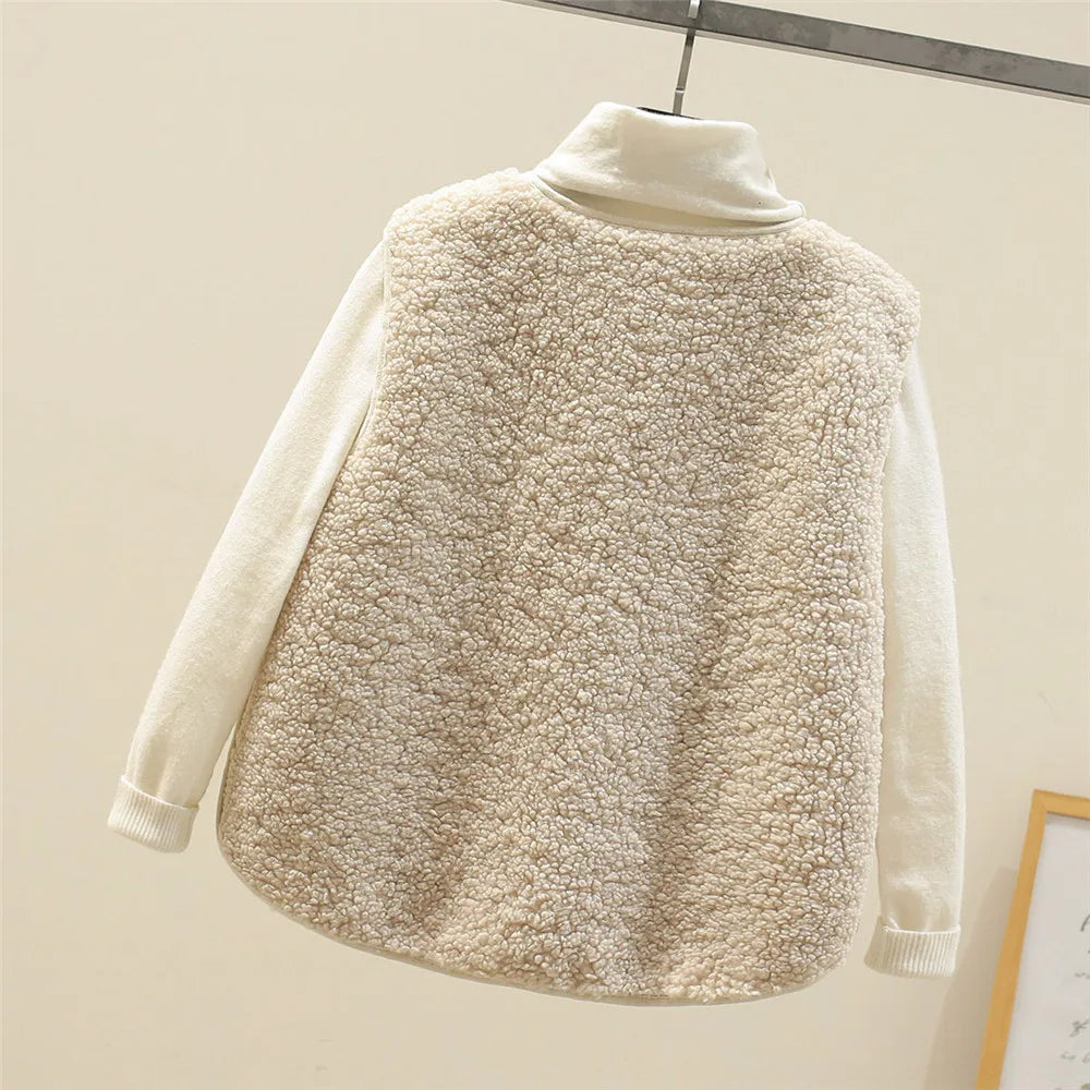 BUTTON FRONT FLEECE JACKET FOR WOMEN