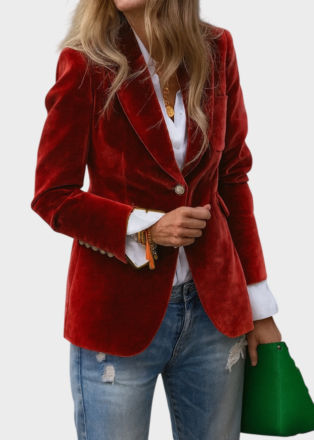 STRUCTURED SHOULDER BLAZER FOR WOMEN