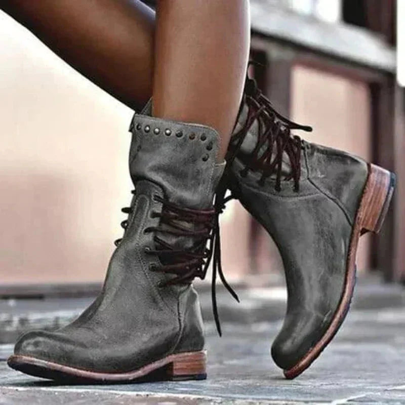 POINTED TOE LEATHER BOOTS FOR WOMEN