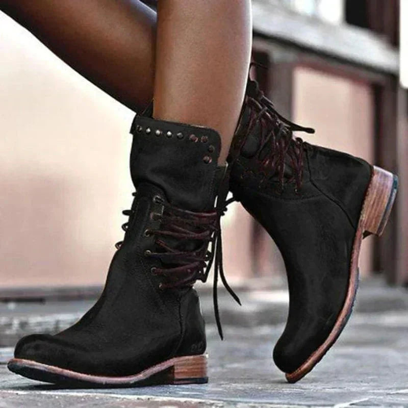 POINTED TOE LEATHER BOOTS FOR WOMEN