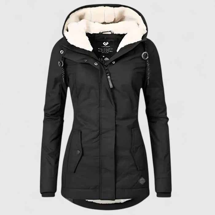 HOODED LONGLINE RAIN JACKET FOR WOMEN