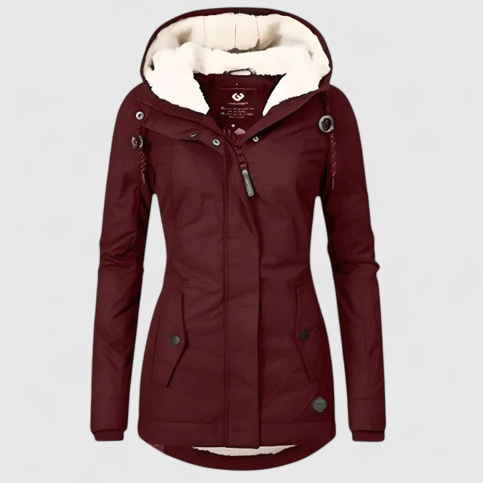 HOODED LONGLINE RAIN JACKET FOR WOMEN