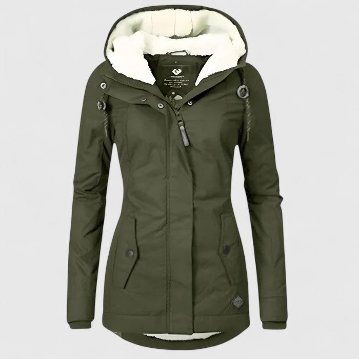 HOODED LONGLINE RAIN JACKET FOR WOMEN