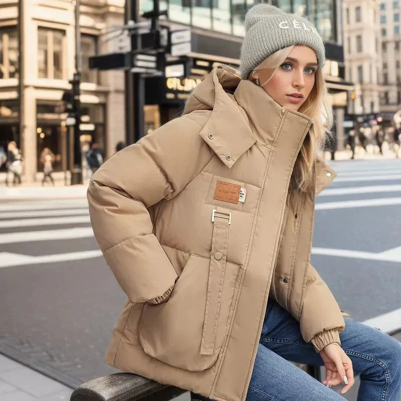 HOODED QUILTED PUFFER JACKET FOR WOMEN