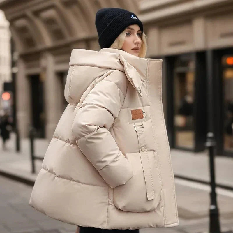 HOODED QUILTED PUFFER JACKET FOR WOMEN