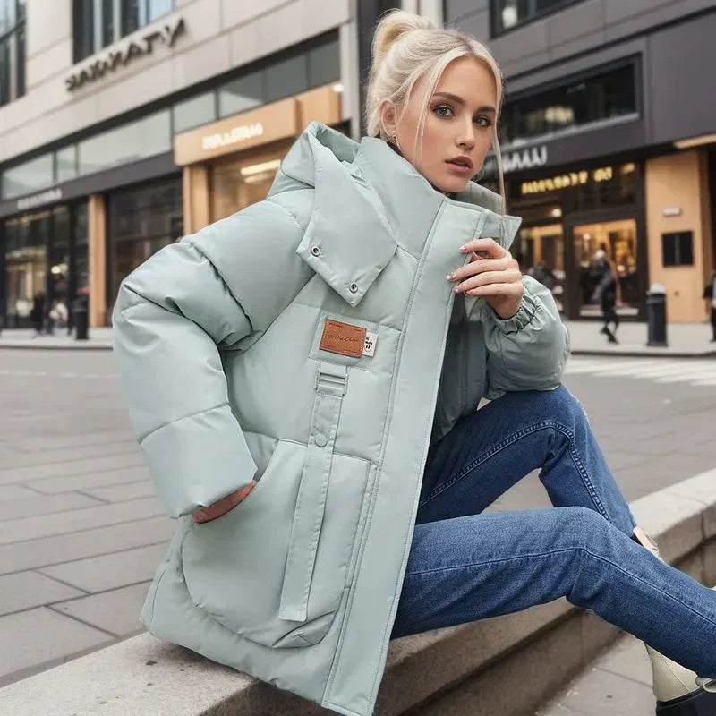 HOODED QUILTED PUFFER JACKET FOR WOMEN