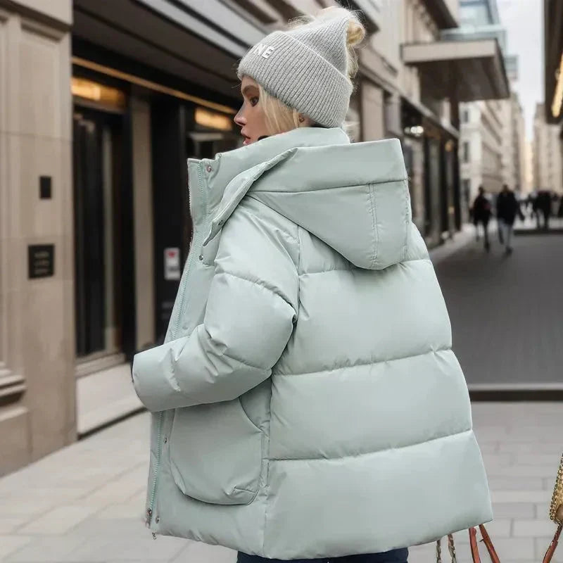 HOODED QUILTED PUFFER JACKET FOR WOMEN
