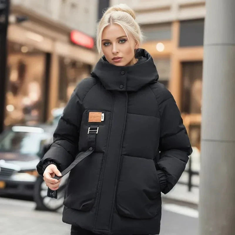 HOODED QUILTED PUFFER JACKET FOR WOMEN