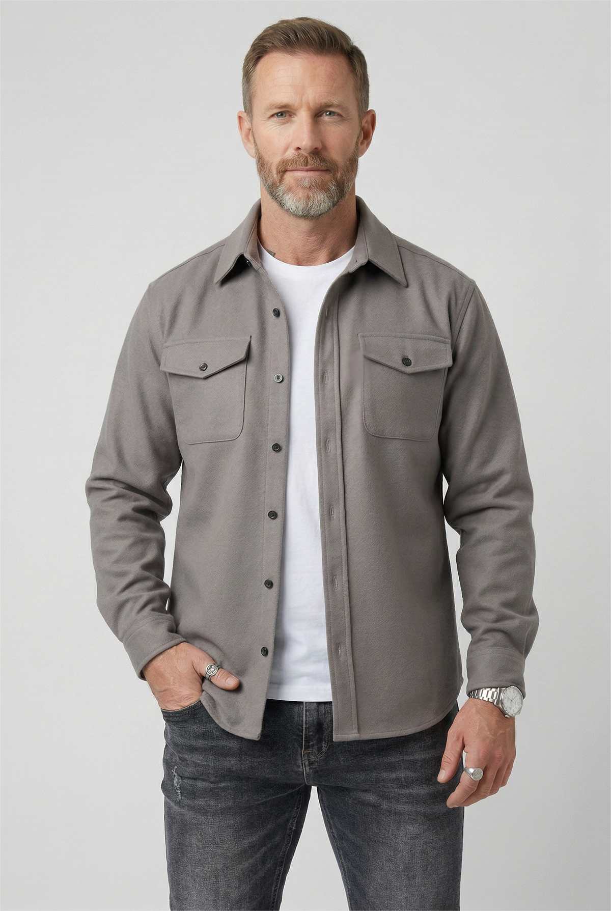 CHEST POCKET OVERSHIRT JACKET FOR MEN