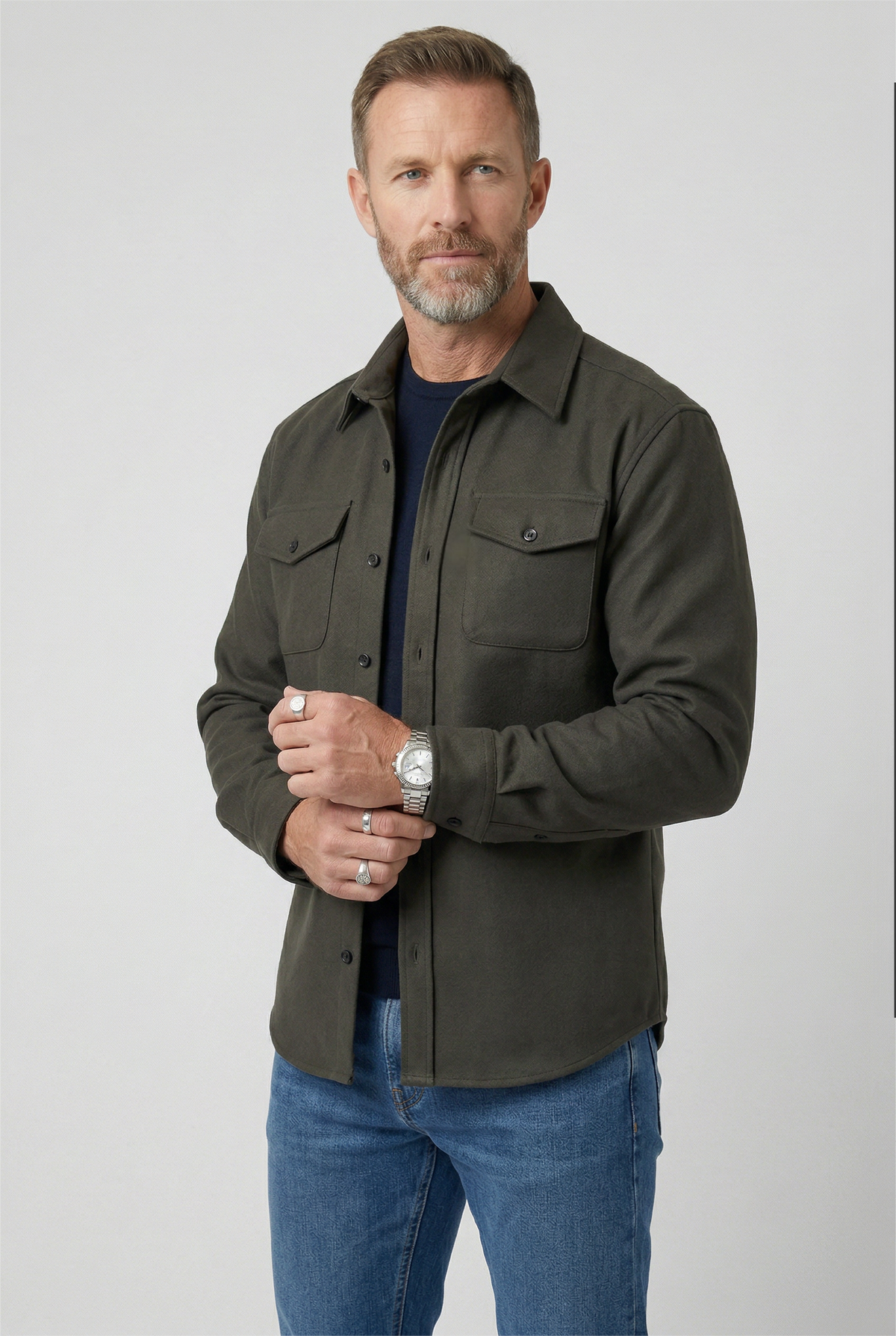 CHEST POCKET OVERSHIRT JACKET FOR MEN