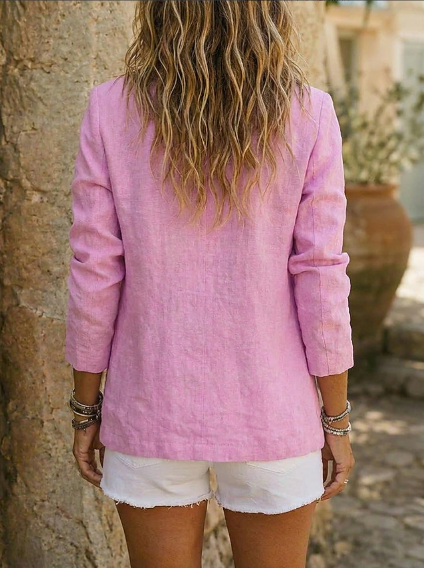 NOTCH LAPEL POCKET BLAZER FOR WOMEN