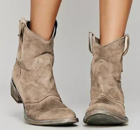 WESTERN STACKED HEEL CHELSEA BOOT FOR WOMEN