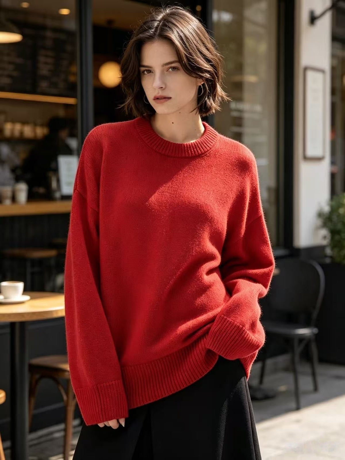 TEXTURED KNIT SWEATER FOR WOMEN