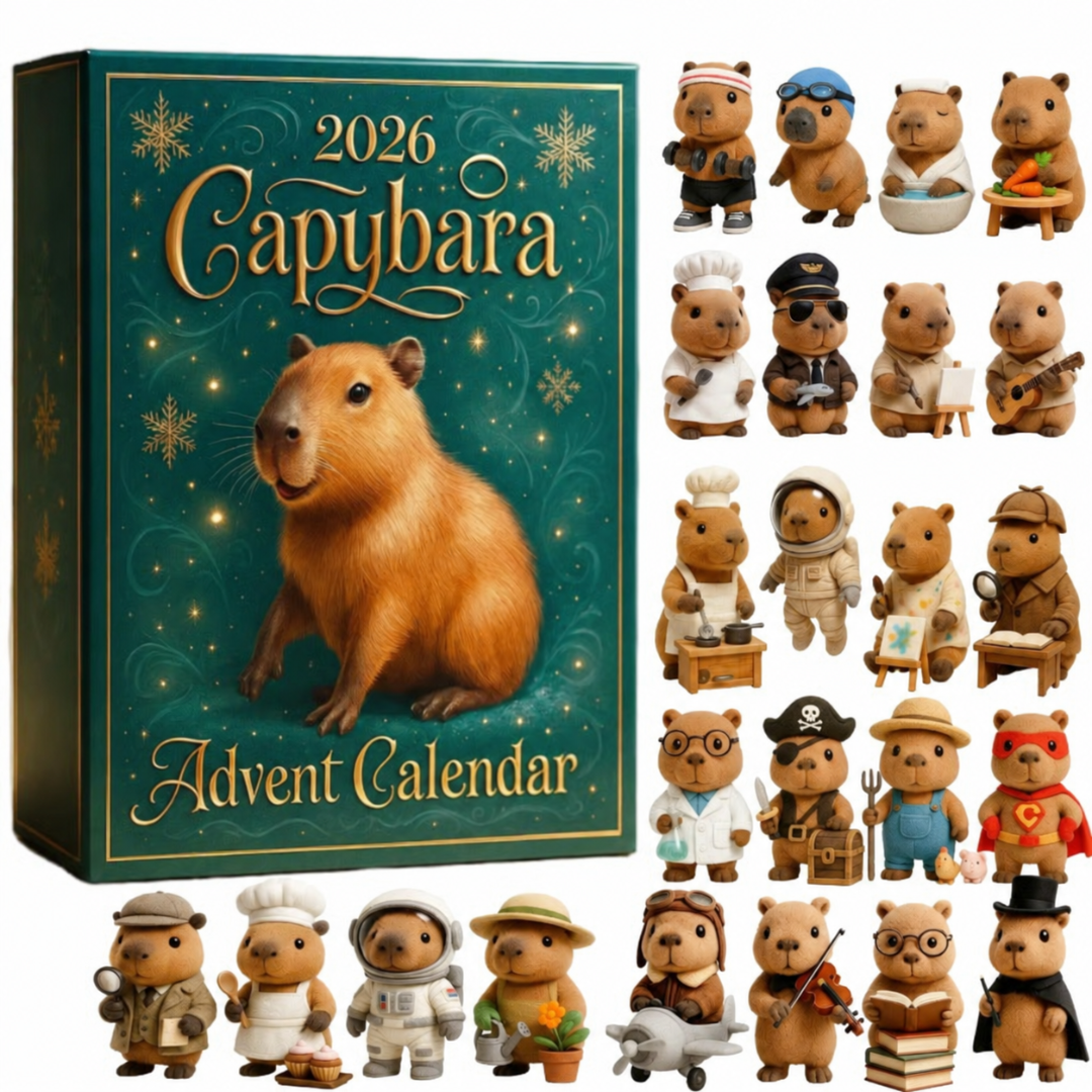 REUSABLE CAPYBARA ADVENT CALENDAR – 24 FILLABLE DOORS