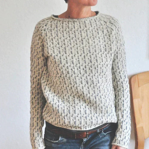 BOAT NECK KNIT SWEATER FOR WOMEN