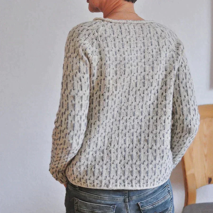 BOAT NECK KNIT SWEATER FOR WOMEN