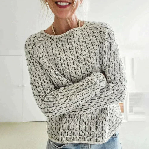 BOAT NECK KNIT SWEATER FOR WOMEN