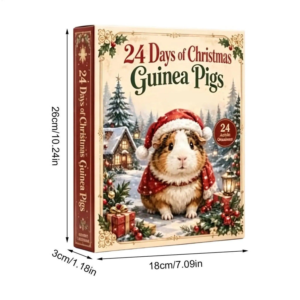 GUINEA PIG ADVENT CALENDAR – 24 NUMBERED ACRYLIC ORNAMENTS