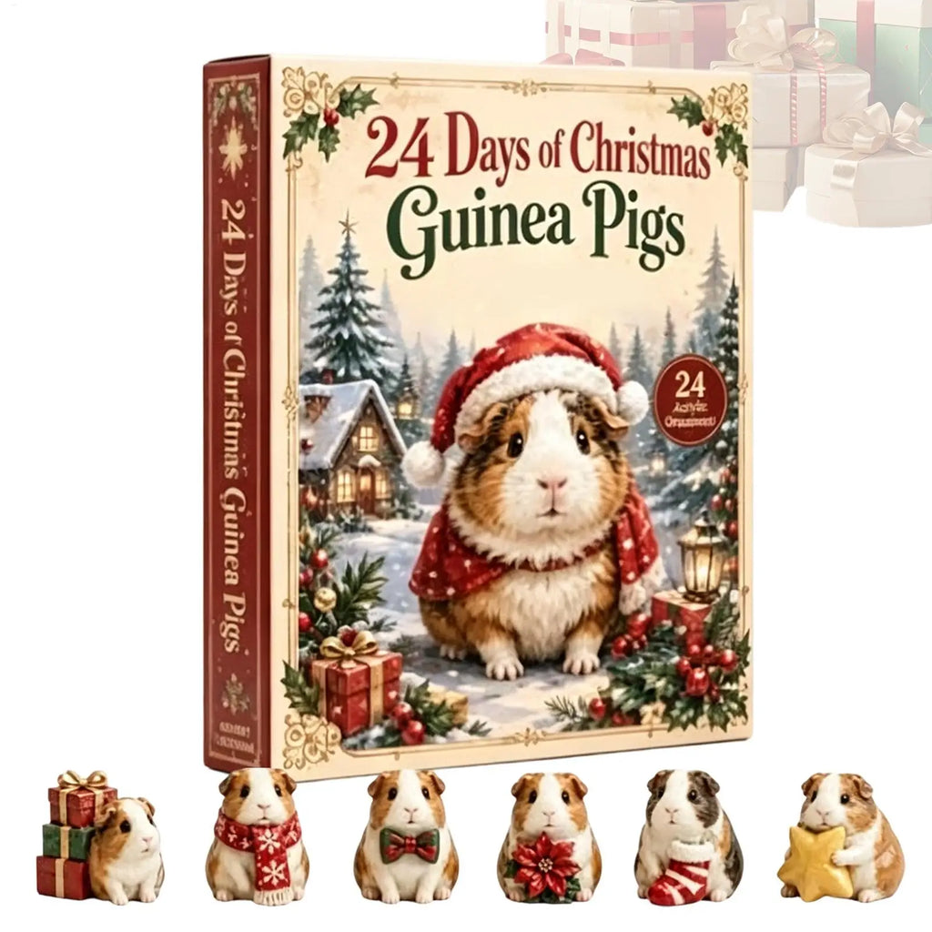 GUINEA PIG ADVENT CALENDAR – 24 NUMBERED ACRYLIC ORNAMENTS