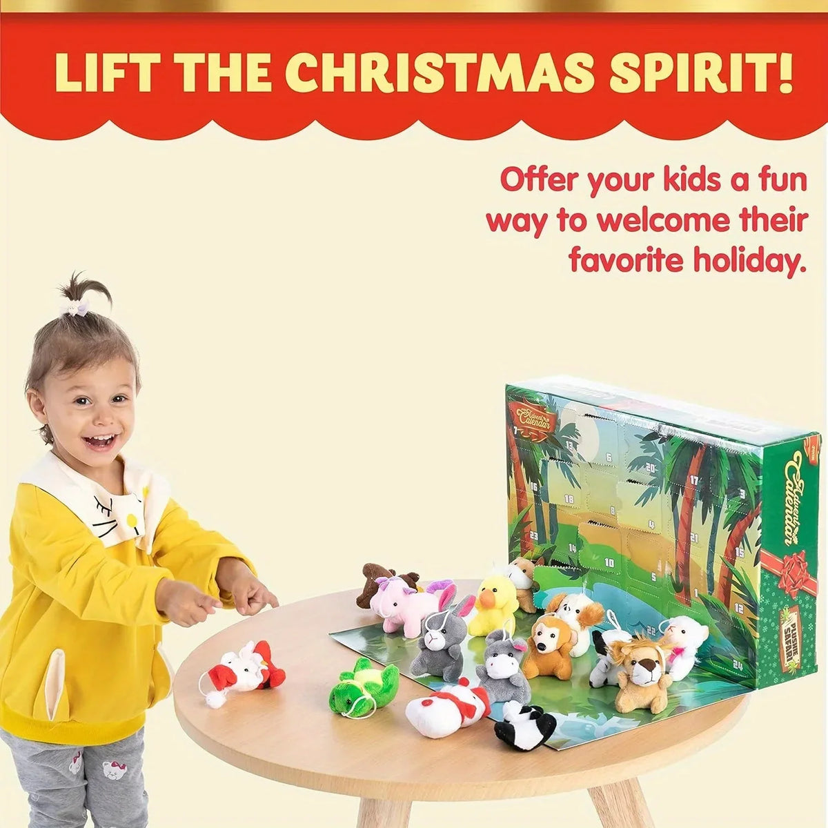 KIDS ADVENT CALENDAR – 24 MINI STUFFED ANIMAL TOYS
