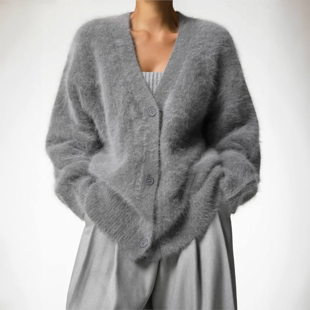 RIBBED KNIT CARDIGAN FOR WOMEN