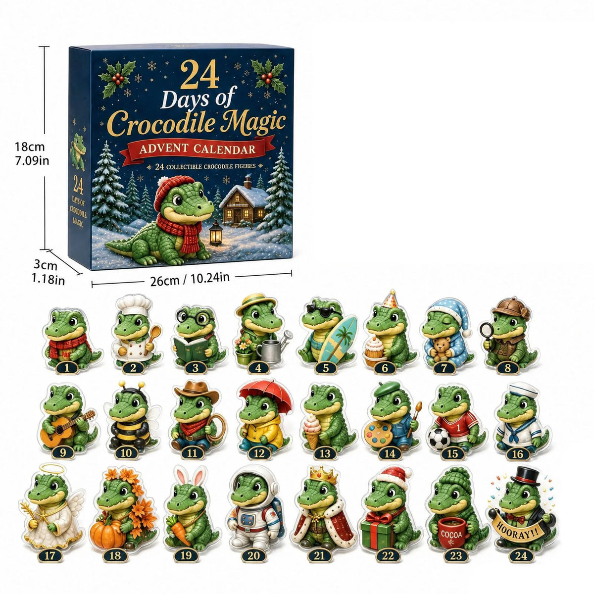 HANGING CHARM ADVENT CALENDAR – 24 ACRYLIC KEYRINGS & TREE ORNAMENTS