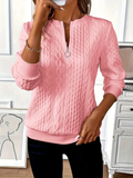 ZIP-UP CABLE KNIT SWEATER FOR WOMEN