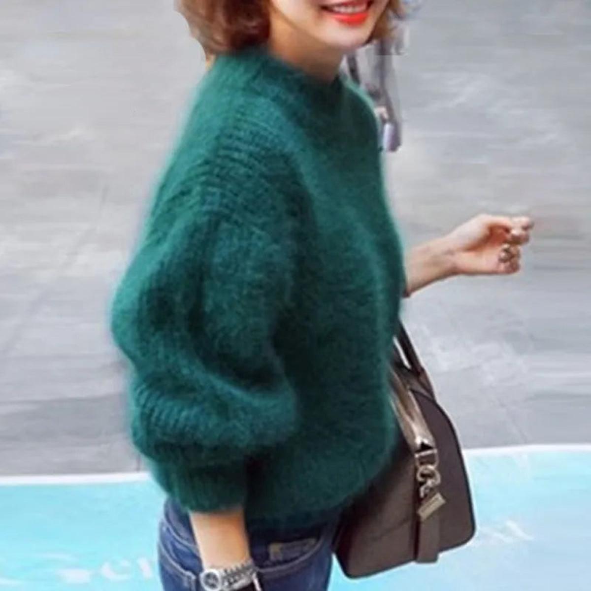 HIGH NECK KNIT SWEATER FOR WOMEN
