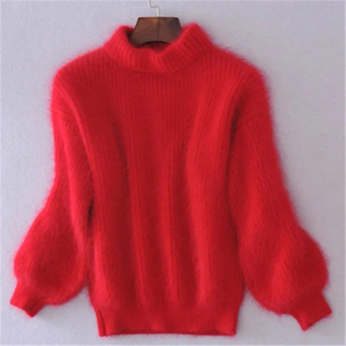 HIGH NECK KNIT SWEATER FOR WOMEN
