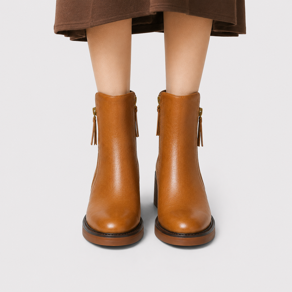 SIDE ZIP ANKLE BOOTS FOR WOMEN
