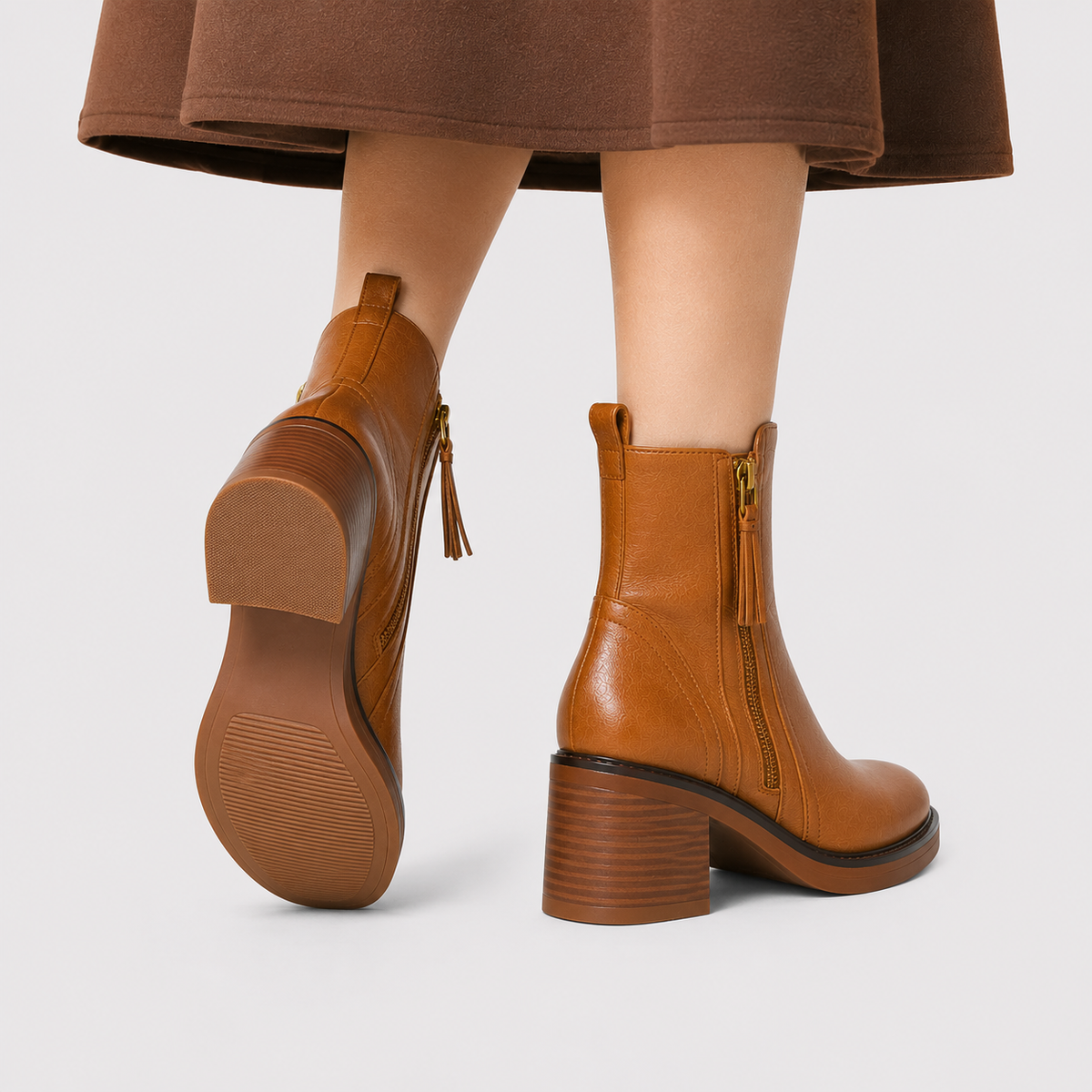 SIDE ZIP ANKLE BOOTS FOR WOMEN