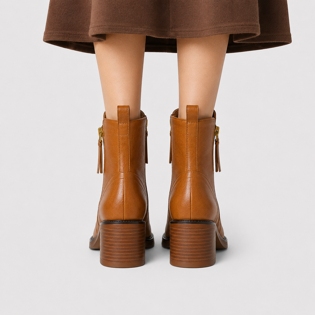 SIDE ZIP ANKLE BOOTS FOR WOMEN