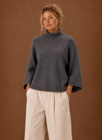 MOCK NECK KNIT SWEATER FOR WOMEN