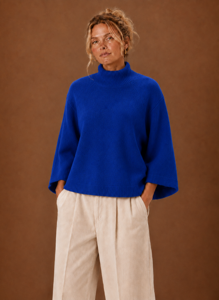 MOCK NECK KNIT SWEATER FOR WOMEN