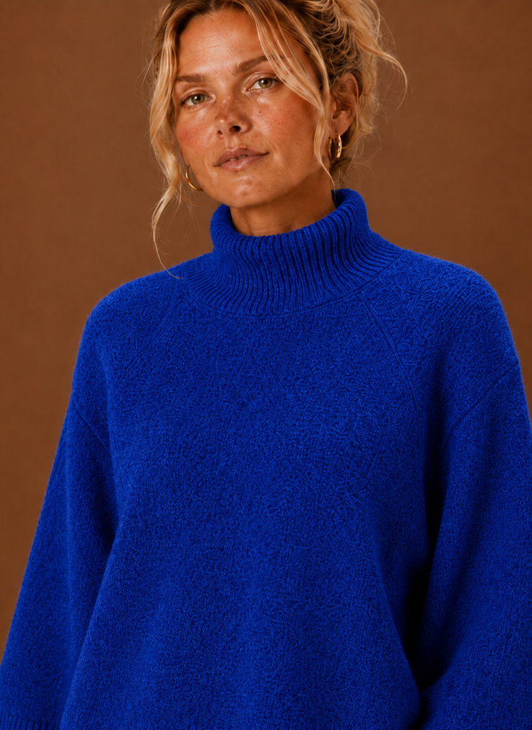 MOCK NECK KNIT SWEATER FOR WOMEN
