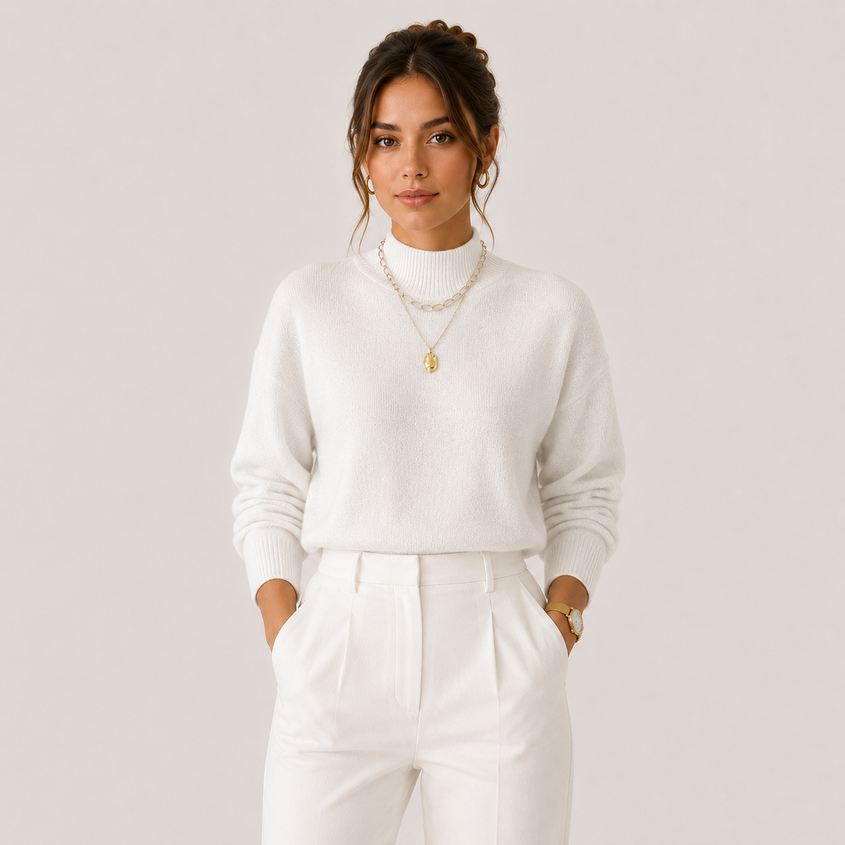 TURTLENECK KNIT SWEATER FOR WOMEN