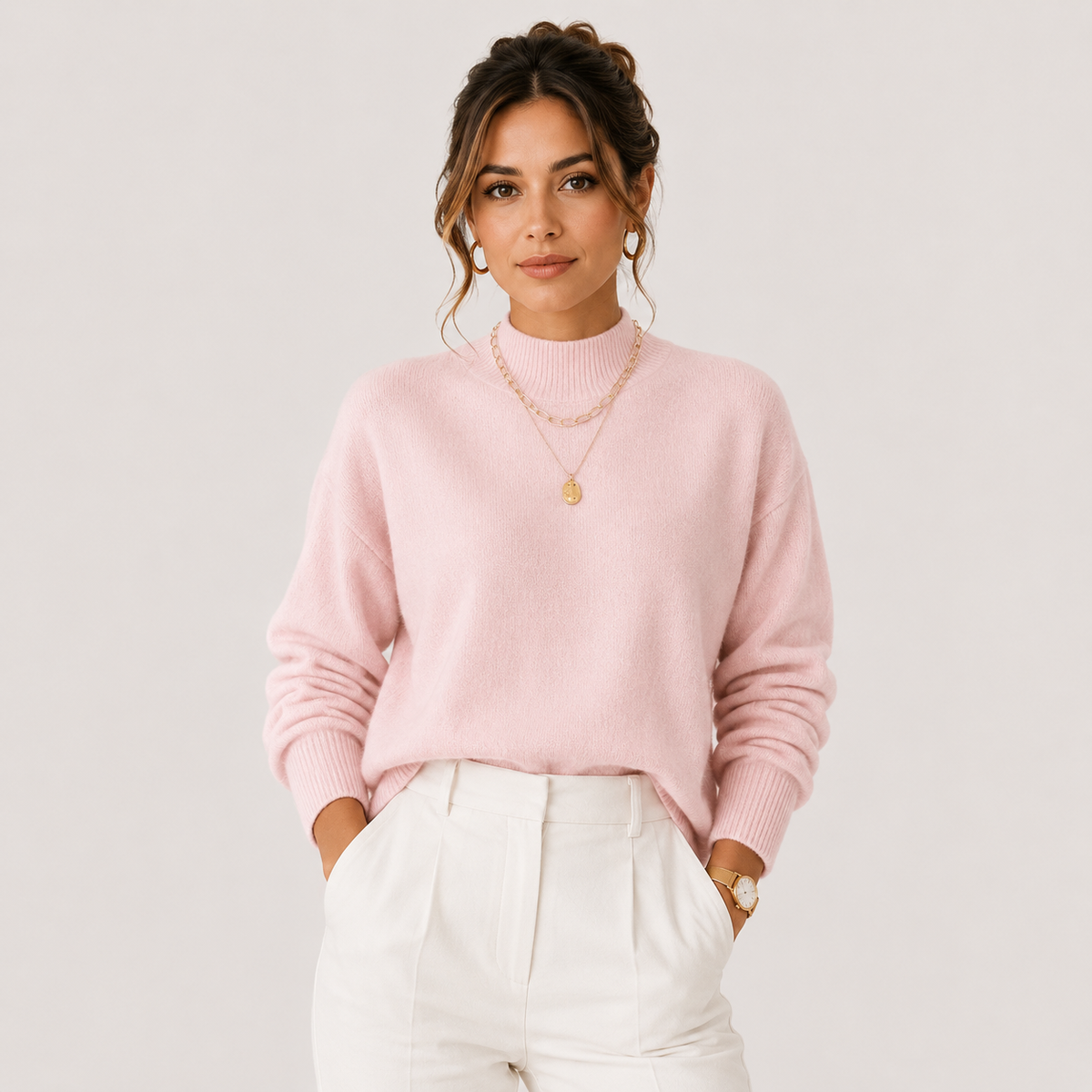 TURTLENECK KNIT SWEATER FOR WOMEN