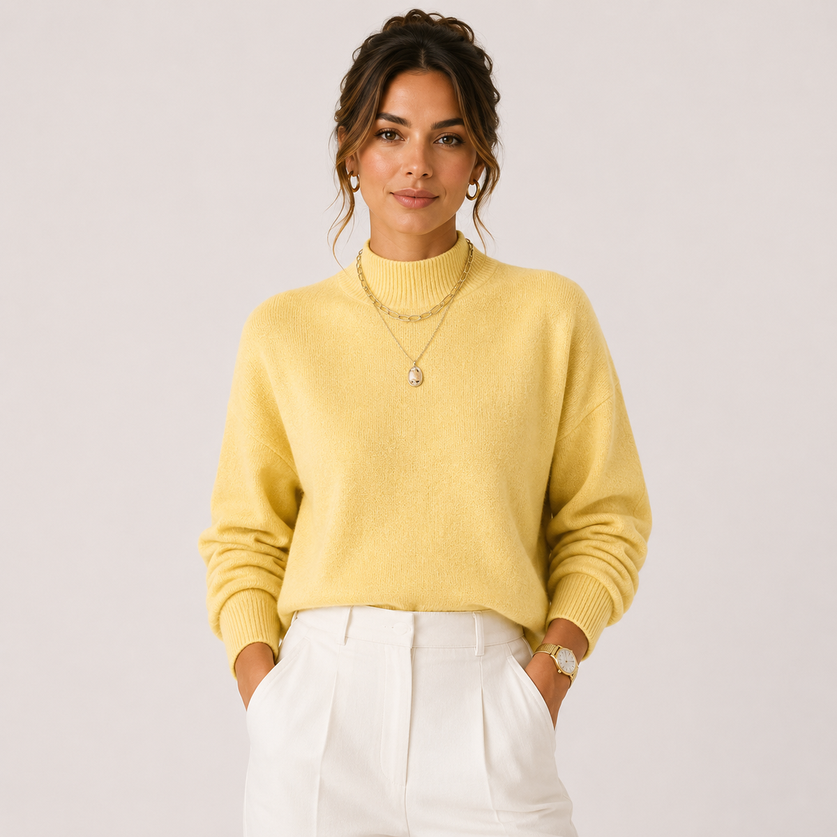 TURTLENECK KNIT SWEATER FOR WOMEN