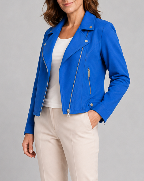 CROPPED MOTO JACKET ZIP UP FOR WOMEN