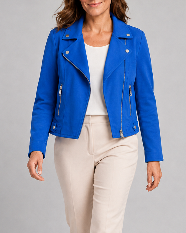 CROPPED MOTO JACKET ZIP UP FOR WOMEN