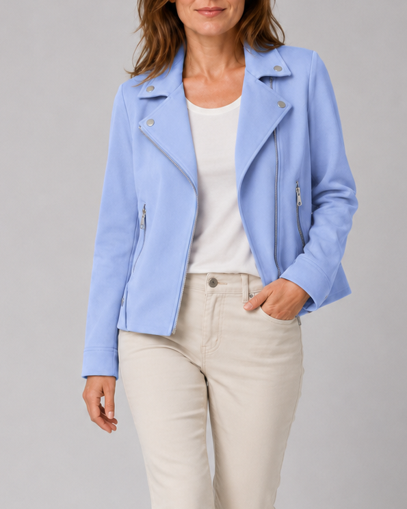 CROPPED MOTO JACKET ZIP UP FOR WOMEN