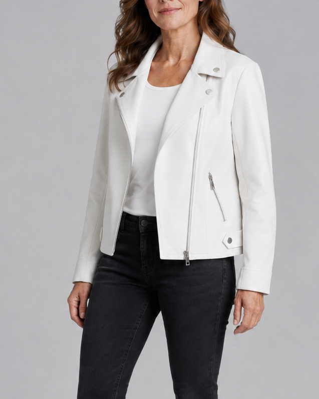 CROPPED MOTO JACKET ZIP UP FOR WOMEN