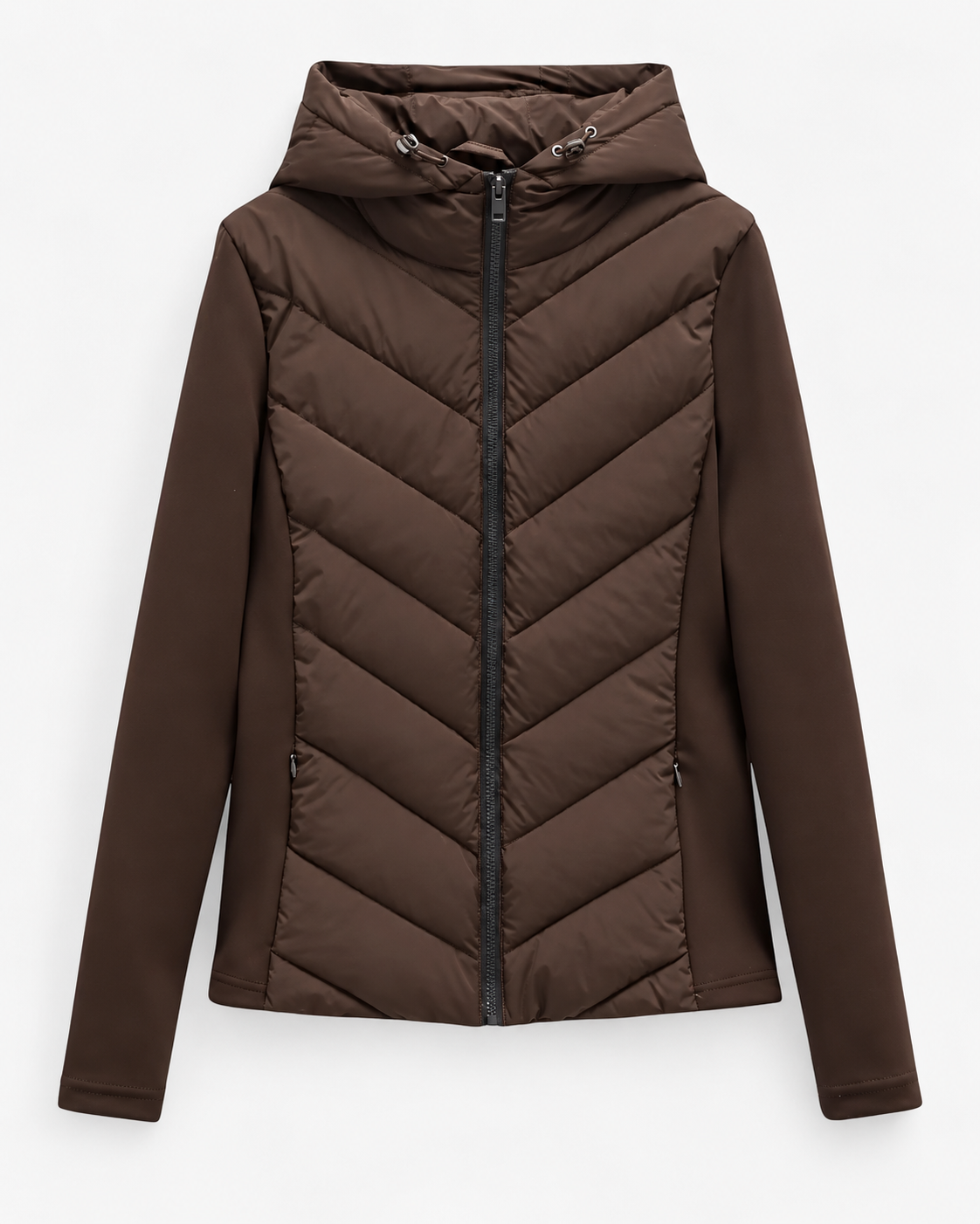 CHEVRON QUILTED PUFFER JACKET FOR WOMEN