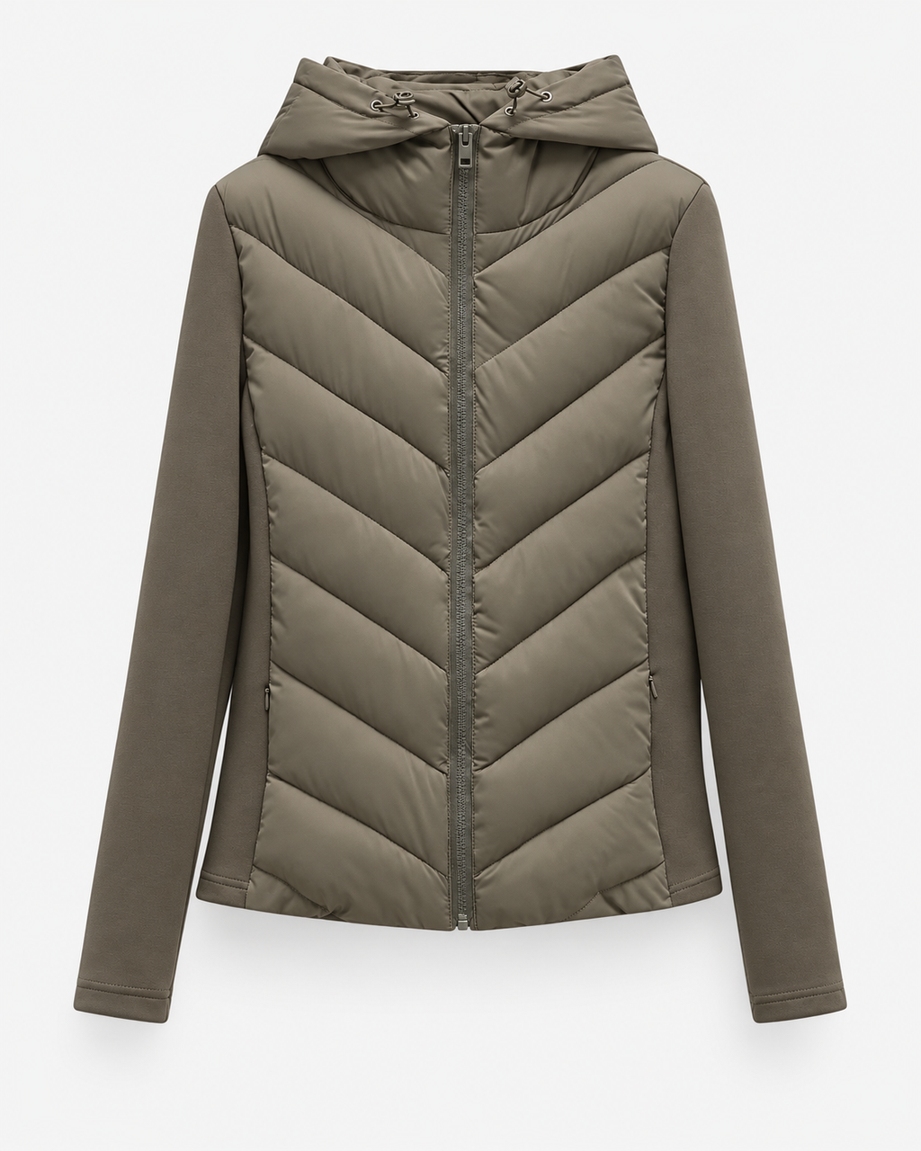 CHEVRON QUILTED PUFFER JACKET FOR WOMEN
