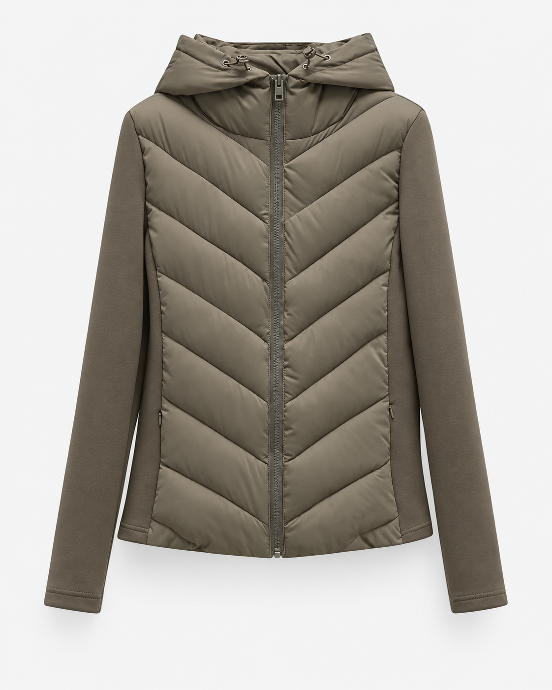 CHEVRON QUILTED PUFFER JACKET FOR WOMEN